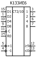 условное графическое обозначение микросхемы  К133ИЕ6