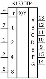 условное графическое обозначение микросхемы К133ПП4