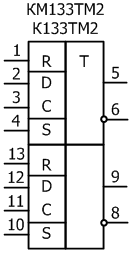 условное графическое обозначение микросхем: К133ТМ2, КМ133ТМ2