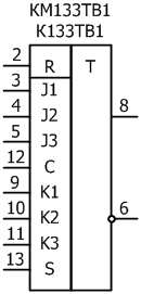 условное графическое обозначение микросхем: К133ТВ1, КМ133ТВ1