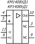 условное графическое обозначение микросхем: КМ1408УД1, КР1408УД1
