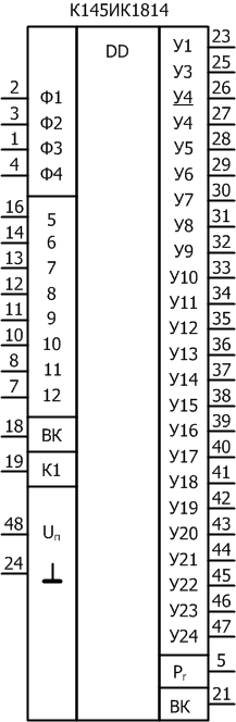 Условное графическое обозначение микросхемы К145ИК1814
