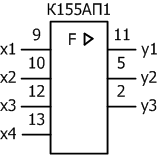 Условное графическое обозначение микросхемы К155АП1