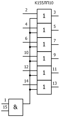 Условное графическое обозначение микросхемы К155ЛП10