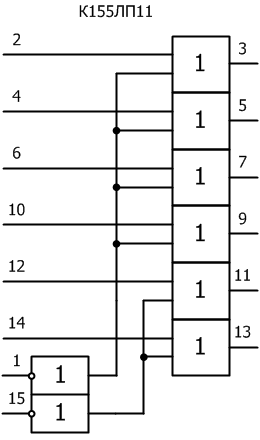 Условное графическое обозначение микросхемы К155ЛП11