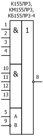 Условное графическое обозначение микросхем: К155ЛР3, КМ155ЛР3, КБ155ЛР3-4
