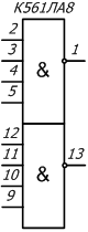 условное графическое обозначение микросхем К561ЛА8, КМ561ЛА8, ЭКФ561ЛА8