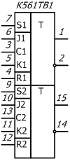 условное графическое обозначение микросхем К561ТВ1, ЭК561ТВ1