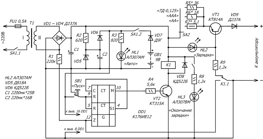 Зарядное устройство-анализатор NiMh/NiCd аккумуляторов