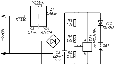 принципиальная схема зарядного устройства на КР142ЕН19А